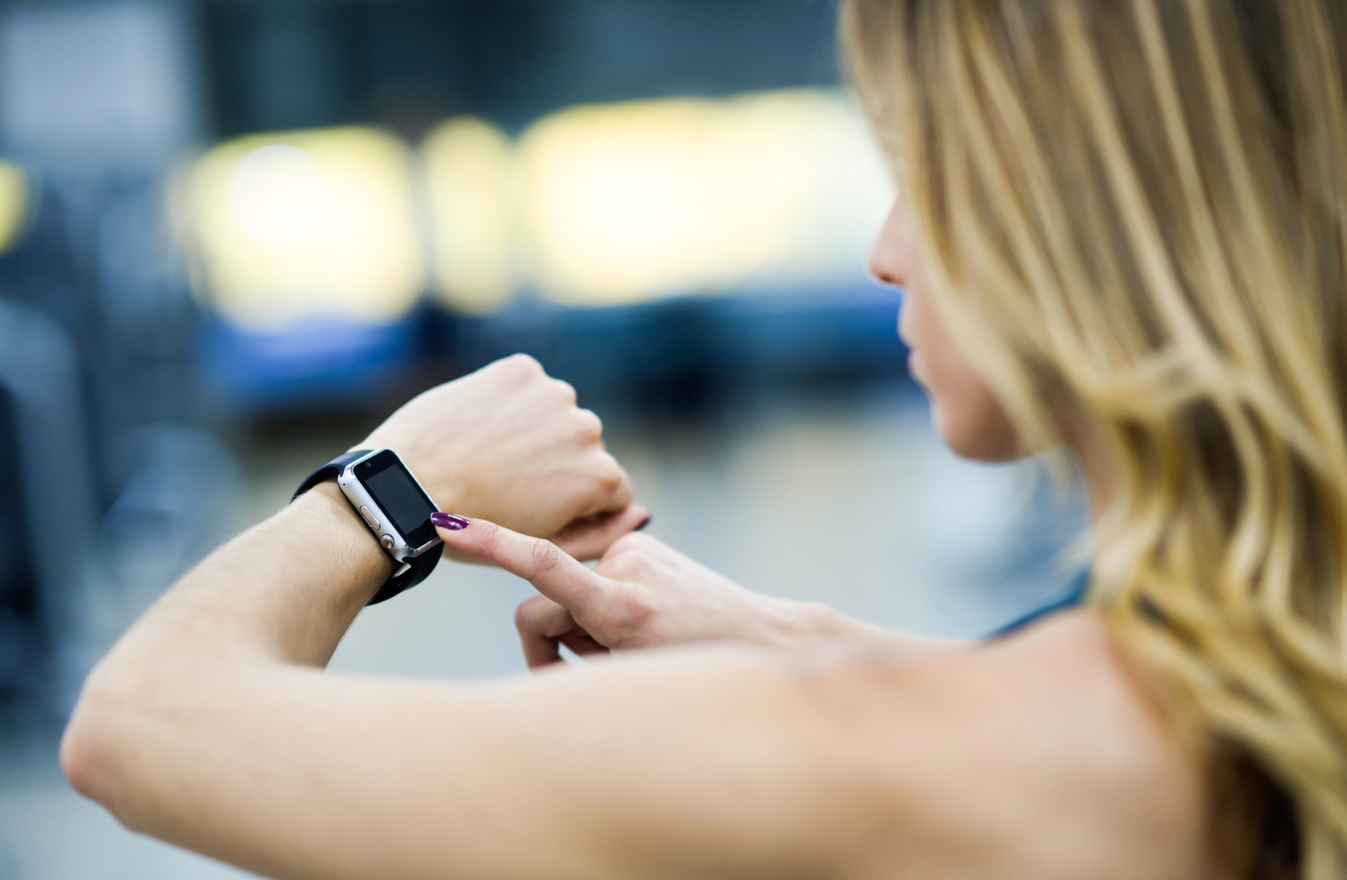 fitness woman with watch