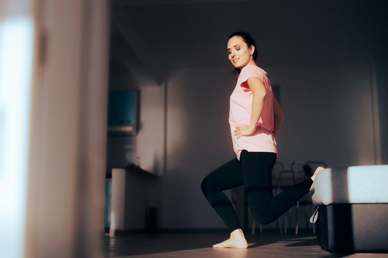 happy woman exercising