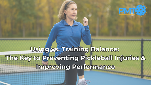 Woman training balance on court