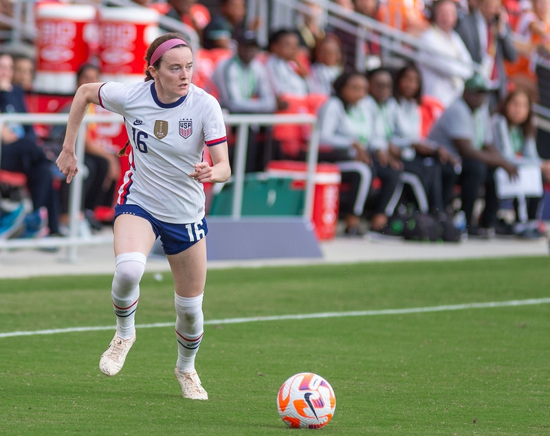 The player during the USWNT vs Nigeria soccer match