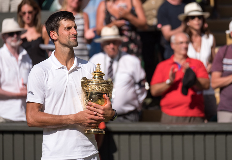 Djokovic winning Wimbledon
