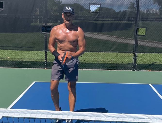 Vic on the pickleball court