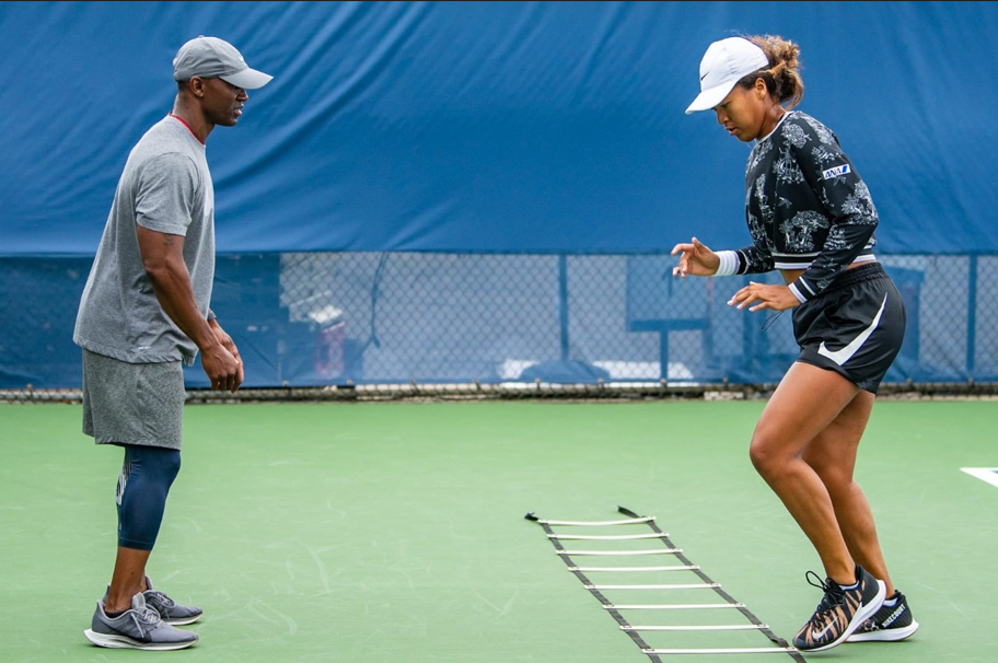 Coach Sillah with Naomi Osaka Coach Sillah with Naomi Osaka