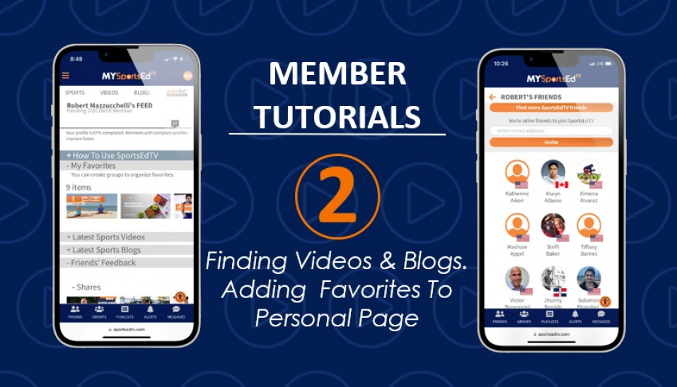 SportsEdTV Tutorial #2:  Finding Videos and Blogs.  Adding to Favorites on Personal Feed Page.